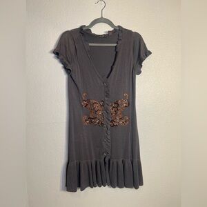 Heather B button down short sleeve knit dress